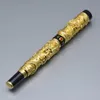 Luxe JINHAO pen voor gouden dubbele draak reliëf klassieke vulpen met zakelijke kantoorbenodigdheden schrijven glad merk inkt 245F