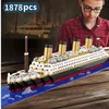 Blocks Titanic Creative Luxury Cruise Ship Boat Wreck Set City DIY Model Building Blocks Bricks Toys For Children Adult Gift R230718