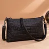 Abendtaschen Leder schräge Spanntasche weiblich 2023 Mode Krokodilvenen Handtasche Licht einfache Schulter klein