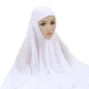 Hijabs Muslim Women Chiffon Hijab With Cap Bonnet Instant Chiffon Hijab Pinles Shawl Head Scarf Under Scarf Caps Cover Headwrap 230717