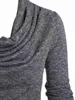 Женские свитера Heather Pulver Cowl Neck Draped Casual с длинным рукава