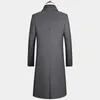 Heren Wol Blends 2023 Nieuwe Extra Lange Wollen Trenchcoat Winter Brand Heren Kasjmier Jas Slim Fit Wollen Peacoat Windbreaker Manteau Homme 4XL HKD230718