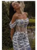 Casual Dresses Women Summer Dress 2023 Sexig Off Shoulder Beach Floral Mini Designer Celebrity Chiffon Evening Party