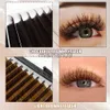 Ögonfransar Abonnie Chocolate Dark Individual 8-15mm Brown Color False Lashes Mink Eyelash Extension J230717