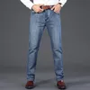 Męskie dżinsy męskie wiosna jesień inteligentny mężczyźni klasyczny biznes moda prosta zwykłe niebieskie dżinsowe spodnie 230718