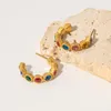 Boucles d'oreilles créoles Uworld étanche 18K plaqué or cubique zircone acier inoxydable mode fonte bijoux pour femmes cadeau de base