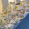 Decoração romântica de casamento, mesa de bar, buffet, suporte de placa, prateleira acrílica, banquete de casamento, bolo, biscoitos, sushi, pão, frutas, chá, suporte de decoração