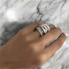 Cluster Rings Big Cross Micro Pave Lab Diamond Cz Ring 10K Gold Silver Curvagement Wedgance для женщин свадебной юбилей