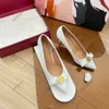 Designer dress shoes 2024 pointed toe heels sheet bow embellished sandals party wedding shoes leather black white wedding shoes