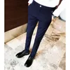 Мужские костюмы 2023 летние большие мешковатые брюки Прямой нога с твердым цветом повседневное костюм брюки до лодыжки корейская одежда W46