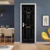 Adesivos de parede porta retrô imitação de portas de madeira adesivo de madeira 3D autoadesivo vinil sala de estar corredor decoração decalque para casa 230717