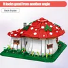 Blocs Conte de Fées Champignon Maison Blocs de Construction Village Architecture Micro Mini Assembler Briques Histoire Figure Jouets Pour Fille Cadeaux R230718