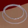 24'' 60cm Long 4mm Men's Necklace 925 sterling silver link chains n132 gift bags whole238p