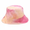 Berretti Cappello da sole colorato tie-dye Paralume da donna con cappelli da pescatore doppi a gronda larga