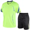 Fatos de treino masculino Badminton Running Sportwear Fitness T-shirt de manga curta Shorts 2 peças Plus Size 5XL Conjunto de treino de verão masculino MY427