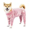 Vêtements pour chiens vêtements d'hiver pyjamas en flanelle pour animaux de compagnie mignon maison pour chiens moyens et grands haute élastique quatre jambes manteau chaud Costume