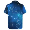 Chemises décontractées pour hommes Sky Map Constellation Blouses Male Galaxy Art Print Hawaiian Graphic Y2K Chemise de vacances surdimensionnée Cadeau d'anniversaire