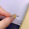 Cluster Rings 925 Pure Silver Chinese Style Natural Citrine Women's Vintage Noble Rectangle Justerbar GEM RING Fine SMEEXKE Support