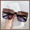 Sunglasses Half Frame Metal Sunglasses Of European And American Style Fashion Anti UV Thin Glasses For Women 230717