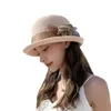 Wide Brim Hats Women's Summer Cloche Hat Vintage Bowler Breathable Bucket With Flower