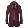 Herren Wollmischungen Winter Herren Wollmäntel Neue Mode Mittlerer Langer Schalkragen Baumwolle Gefüttert Dicker Warmer Wollmantel Trenchcoat Mantel M-5Xl HKD230718