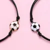 Braccialetti con ciondoli 2 pezzi/set Braccialetto da calcio per cartoni animati per ragazze dei ragazzi Carino calcio regolabile Nascondi corda Accessori per gioielli abbinati