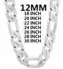 Chains Solid 925 Sterling Silver Necklace For Men Classic 12mm Cuban Chain 18-30 Inch Charm High Quality Fashion Jewelry Wedding