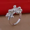 Cluster Rings 925 Sterling Silver Smooth Grape Beads Ring For Women Fashion Wedding Engagement Party Gift Charm Jewelry