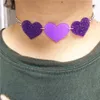NY Glitter Preple Peach Heart Chokers Halsband för kvinnor Fashion Woman Chain Jewelry Accessories279n