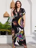 Basic Casual Dresses Dress Women Summer Sexy Neck Short Sleeve Casual Loose Bohemian Beach Plus Size Long Dresses L-6XL 230717