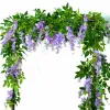 Decorative Flowers Wreaths 2x 7FT Artificial Wisteria Rose Vine Garland Plants 220823