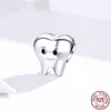 Pärlor 925 Sterling Silver Cute Teeth Pärlor Charm Fit Original Charm Armband Halsband för kvinnor Diy Fashion Jewelry