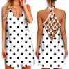 Casual Jurken Klassieke Polka Dot Print Vrouwen Jurk Sexy Hollow-Out Backless Y2k Band Mini Party Zomer Mode boho Strand Vestidos