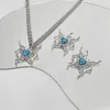 Hanger Kettingen Y2k Blue Love Crystal Butterfly Oorbellen Voor Vrouwen Ketting Mode Lichaam Sieraden Accessoires Gift