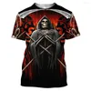 Heren T-shirts Gedrukt Shirt Horror Schedels Art 3d Print Mannen T-shirts Zomer Man O Kraag Korte Mouw Losse Tops Tees Oversized 6xl