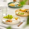 Plattor Dividing Plate Ceramic Dish Three Fat Loss Breakfast Platos Simple Creative Horizonal Table Seary