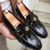 Loafers 777 Siyah Slip-On Tur Toe Toe Moda Erkek Elbise Erkekler İçin Düğün Ayakkabıları Boyut 38-47 230718 S