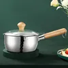 Milk Pot OAPE 2L Snow Pan Induction Cooker Soup Cooking Instant Noodle Bowl Mini Nonstick Small Coffee With Transparent Lid