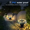 Décorations de jardin Lampes au sol à énergie solaire IP65 Disque LED extérieur étanche pour éclairage de chemin de paysage antidérapant Patio Pelouse 230717