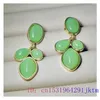 Dangle Earrings Green Jade Jewelry Charms Designer Vintage Women Real Gemstones Ear Studs Natural 925 Silver Chinese Chalcedony