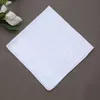 Handkerchiefs 12PcsSet 40x40cm Men Women Cotton Handkerchiefs Pure White Classic Hankies Jacquard Striped Pocket Square Towel DIY Painting 230717