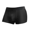 Mutande Intimo da uomo Boxer senza cuciture Pantaloncini Homme Mutandine traspiranti Uomo Slim Seta di ghiaccio trasparente Maschile Cueca Calzoncillo