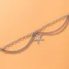 Cavigliere Braccialetti alla caviglia con nappa multistrato con pendente a forma di stella marina serpente vintage per le donne Boho Summer Birthday Wedding Party Beach