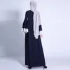 Casual Kleider Frauen Muslim Tiered Rüschen Flare Langarm Offenes Kleid Abaya Kaftan Robe Split Front Islamische Dubai Party Drop