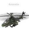 Modèle d'avion américain AH-64 Apache modèle d'hélicoptère en alliage général Simulation d'avion modèle de vol en métal son et lumière jouet pour enfant cadeau 230717