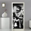 Adesivos de Parede Corredor Moderno Adesivo de Porta PVC 3D DIY Autoadesivo Abstrato Moda Papel de Parede Sala de Estar Arte Poster Mural Home 230717