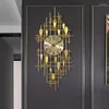 Wandklokken Europese Luxe Smeedijzeren 3D Thuis Woonkamer Muurschildering Ambachten El Kantoor Sticker Metalen Klok Decoratie