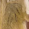 Kvinnor Bluses Women 3D Phoenix Embroidery Pearls Chiffon Shirts Spets SPICED DIAMONDS BEADELDA BLORAL SEBSIDE CARDIGAN CROPT TOPS BLUSAS