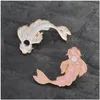 Pin Spille Lucky Vis Koi Emaille Pins Wit Roze Zwart Broches Gift Denim Jeans Kleding Cap Tas Pin Badge Knop Revers Regali Drop D Dhl7O