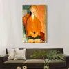 Naakt portret canvas kunst jongen in korte broek Amedeo Modigliani schilderij handgemaakte reproductie badkamer decor